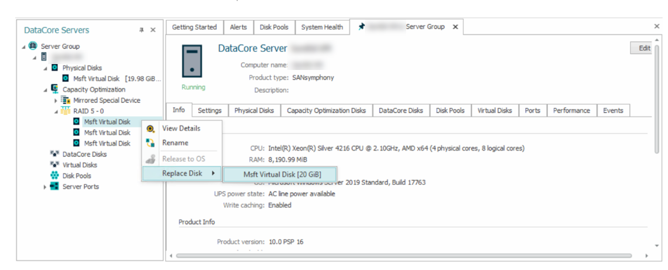 Managing Disks in Capacity Optimization